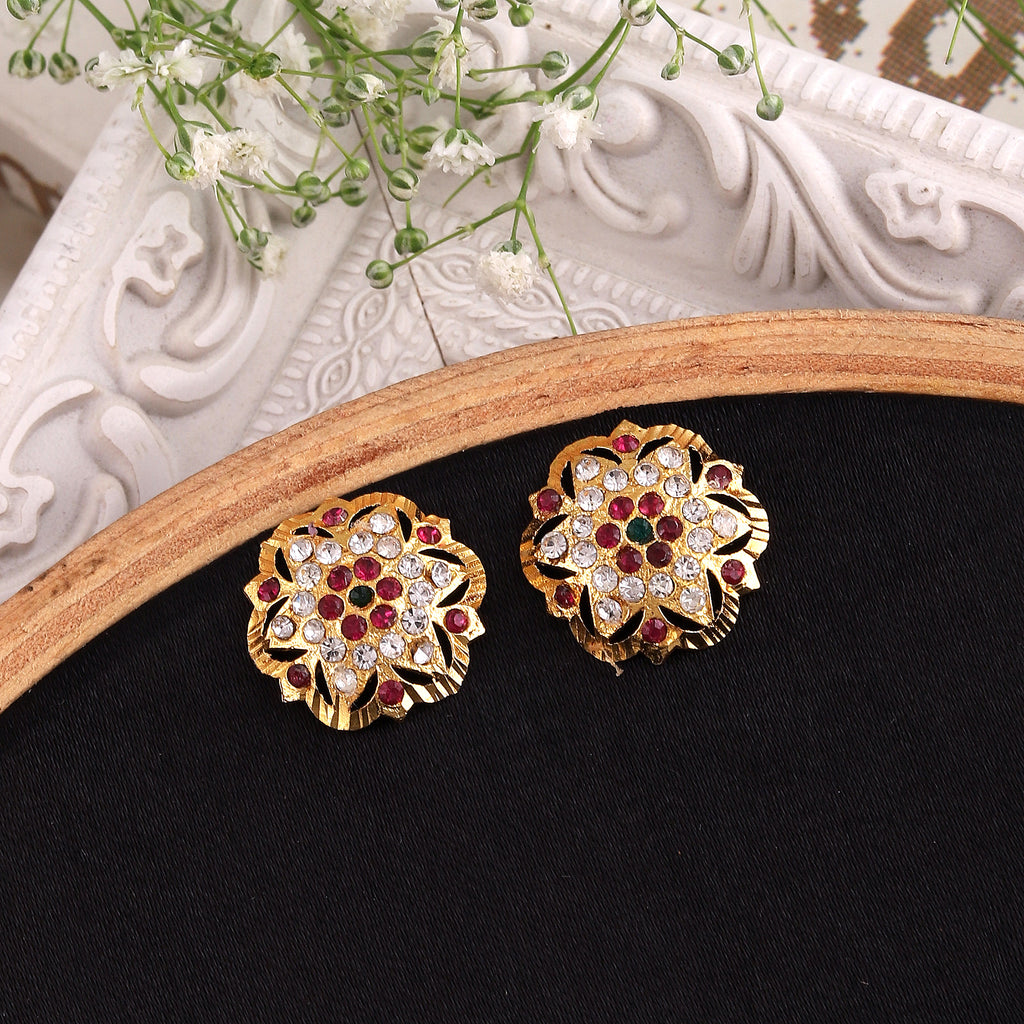 Mekkna Exquisite AD Stone Gold Plated Earrings Collection - Shop Now!