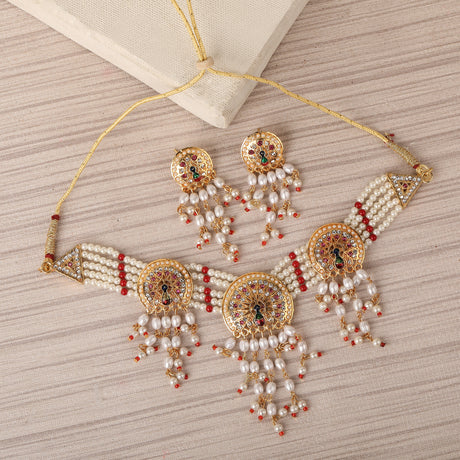 Mekkna Gold Plated choker with Earrings Collection - Shop Now!