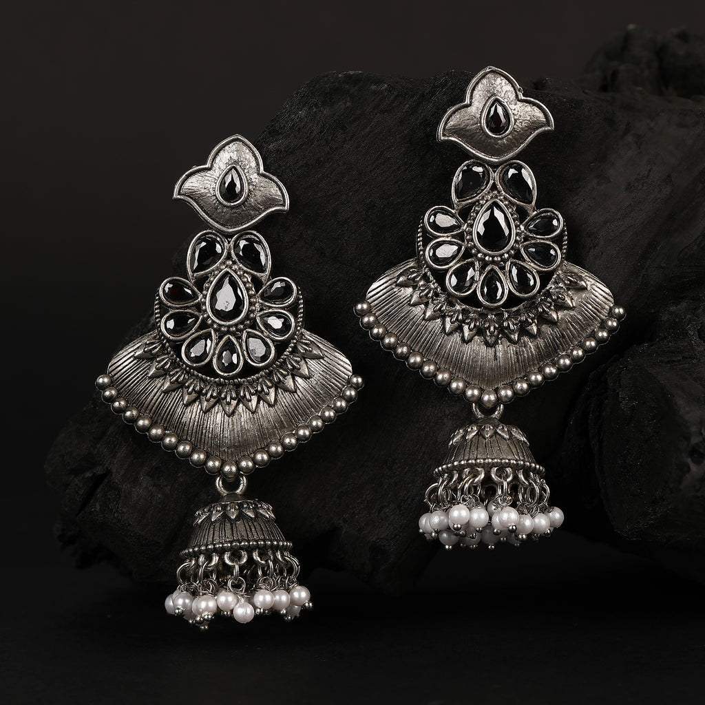 Mekkna Oxidized Silver Plated Earrings Collection - Shop Now!