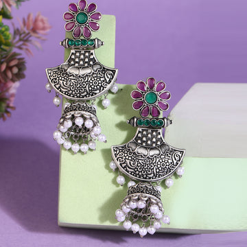 Mekkna Oxidized Silver Plated Earrings Collection - Shop Now!