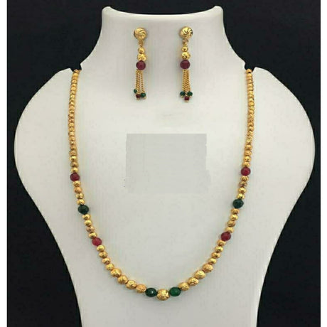 Gold Plated Necklace Chain with Matching Earrings