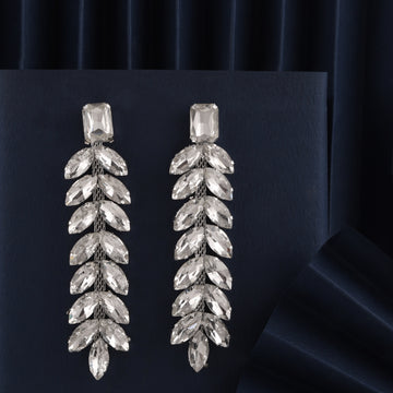  Dewdrop Dreams: Mekkna's Crystal Leaf Drop Earrings