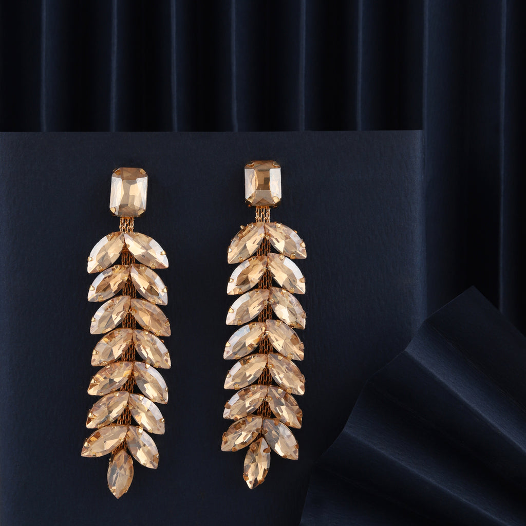  Golden Wheat: Mekkna's Crystal Wheat Drop Earrings