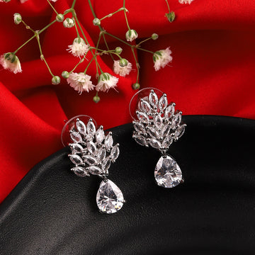 Mekkna Exquisite AD Stone Silver plated Earrings Collection - Shop Now!