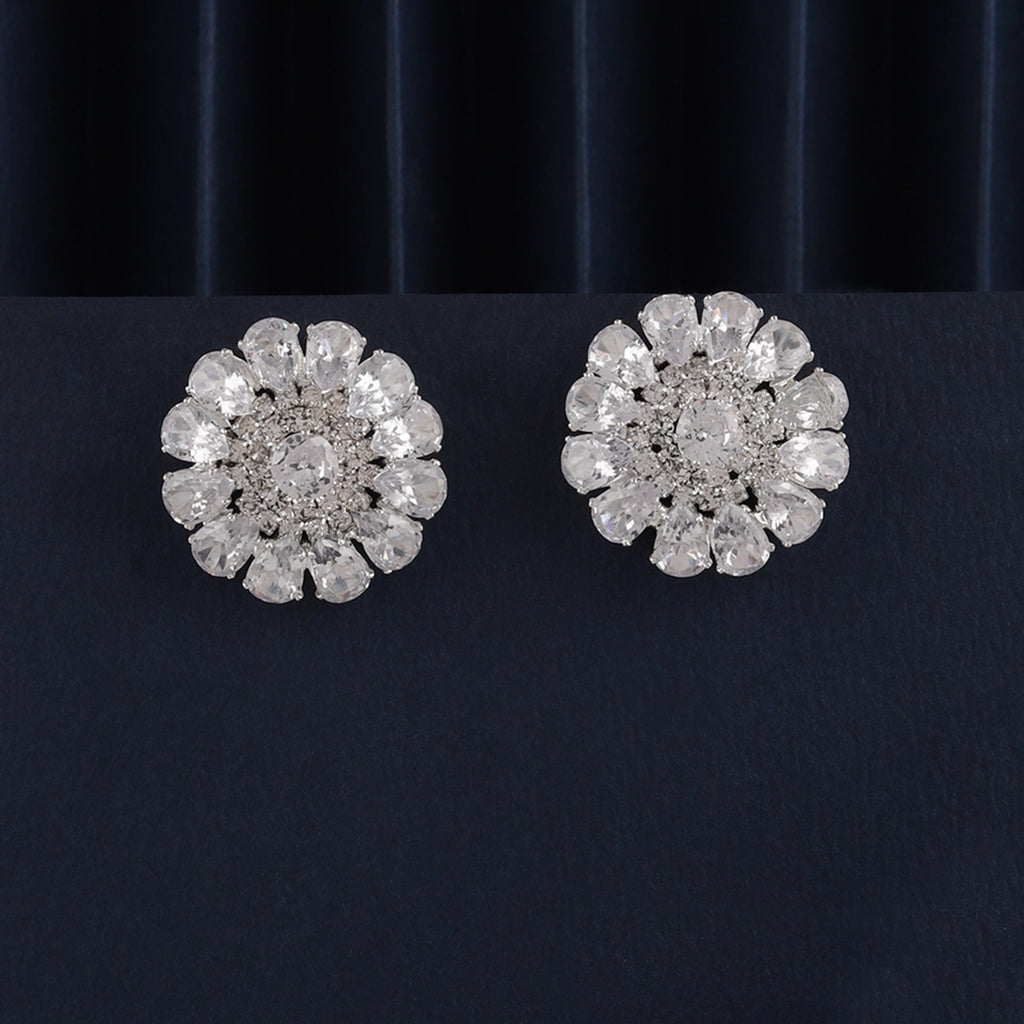 Radiant Blooms: Mekkna's Crystal Stud Earring