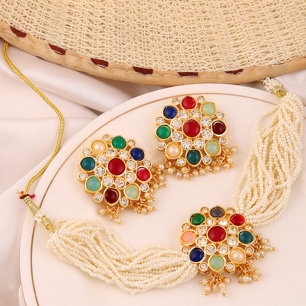 Mekkna's Exquisite Multicolor Meenakari Necklace Set: A Celebration of Indian Heritage