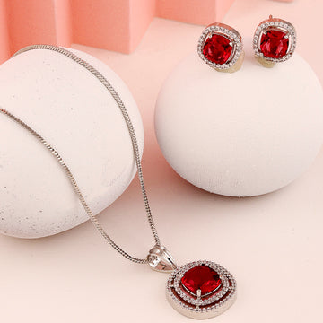 Mekkna,Ruby and Diamond Pendant Set: A Timeless Treasure