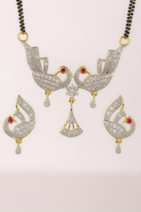 Golden Elegant Earring And Necklace Set For Women
