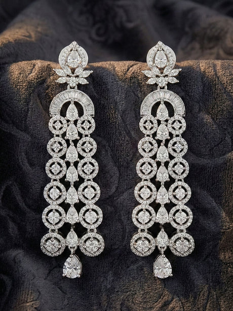 Silver Alloy Elegant Earrings For Women