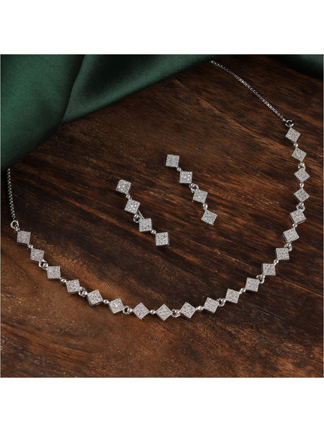 Silver Elegant Mangalsutra And Earring Set For Women