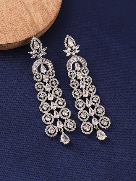 Silver Classic Ad Stone Earrings Party And Daily Wear