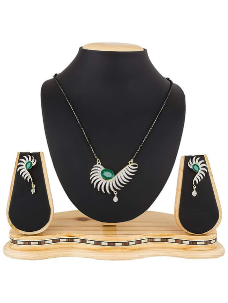 Multicolor Elegant Mangalsutra And Earring Set For Women