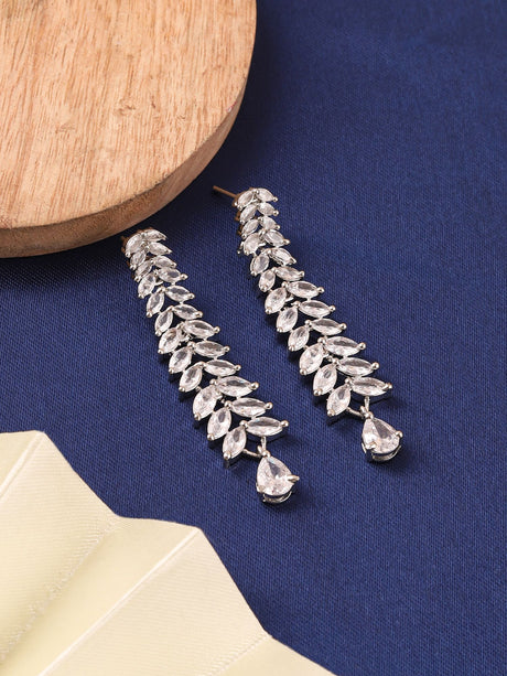 Silver Classic Ad Stone Earrings Party And Daily Wear