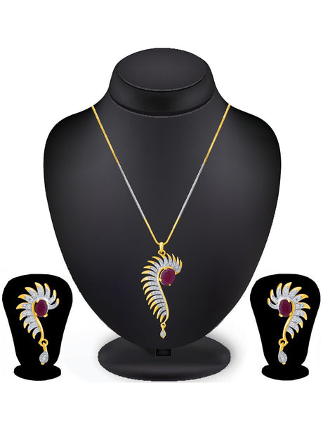 Multicolor Elegant Earring And Pendant Set For Women
