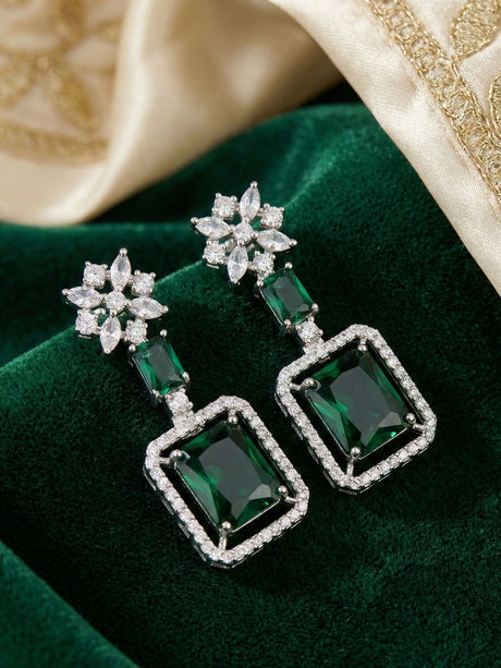 Green Elegant Earring Set For Women