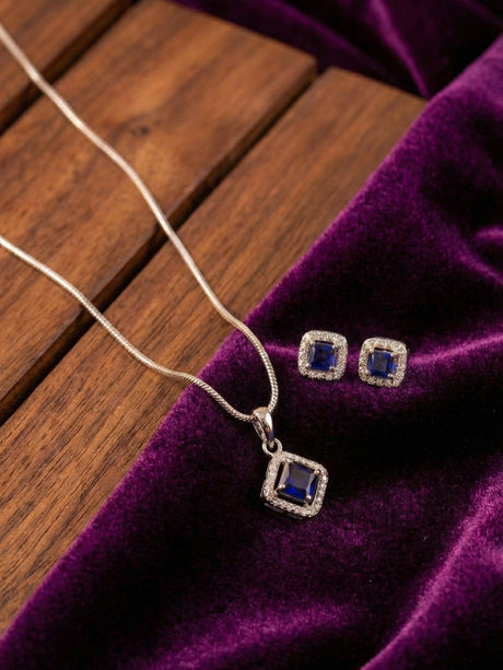 Pink Stoned Pendant Set For Women