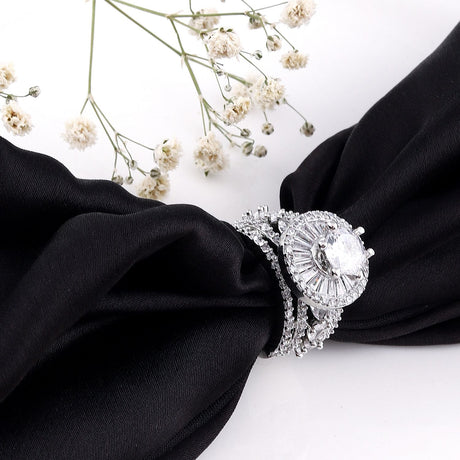 Silver Plated Premium Stoned Ring For Women