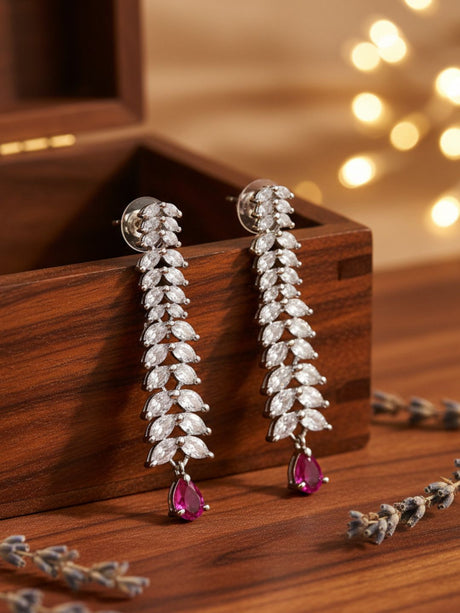 Red Alloy Elegant Earrings For Women