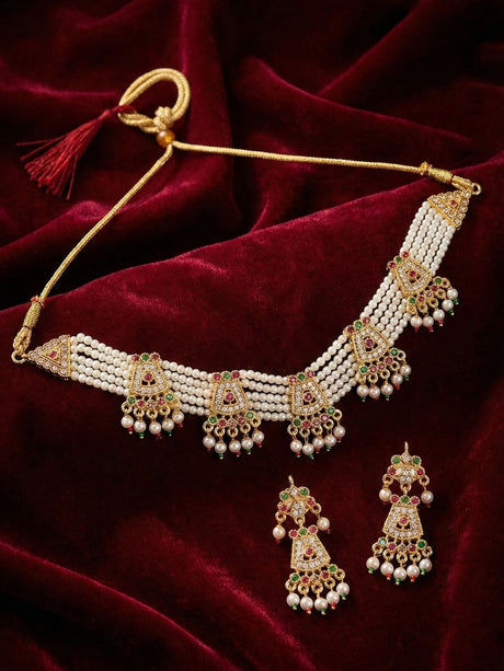 Multicolor Elegant Earring And Necklace Set For Women