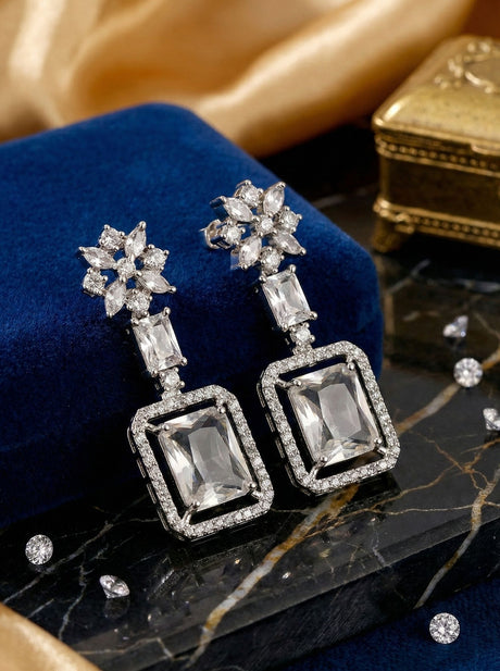 White Elegant Earring Set For Women