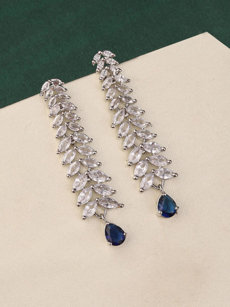 Blue Classic Ad Stone Earrings Party And Daily Wear
