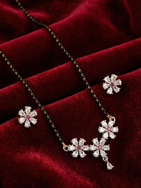 Alloy Elegant Mangalsutra Set With Earrings