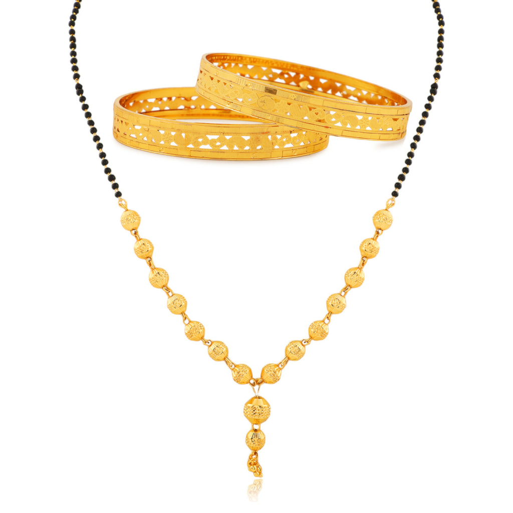 Gold Plated Mangalsutra with Bangles for Women | Buy This Jewellery Online from Mekkna