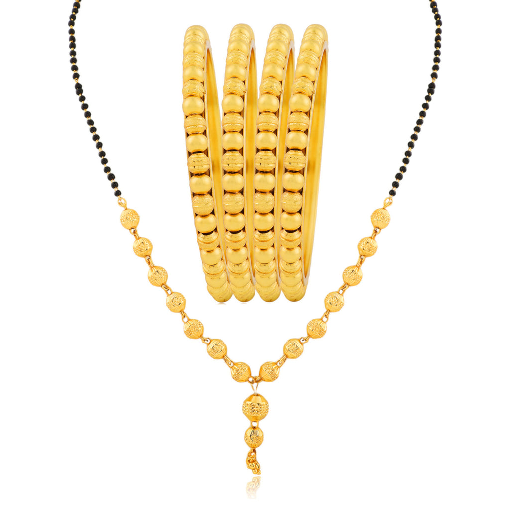 Gold Plated Mangalsutra with Bangles for Women | Buy This Jewellery Online from Mekkna