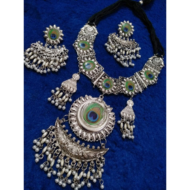 Peacock Necklace with Earrings for Women | Buy This Jewellery set Online from Mekkna