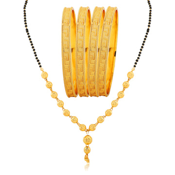 Gold Plated Mangalsutra with Bangles for Women | Buy This Jewellery Online from Mekkna