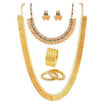 Best Gold Plated Traditional Handcrafted Designed by Mekkna of Necklace with Bangles for Women. Now We can Book This Jewellery set online from Mekkna.
