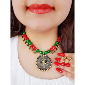 Ganesh Ji Necklace with Earrings for Women | Buy Jewellery set Online from Mekkna