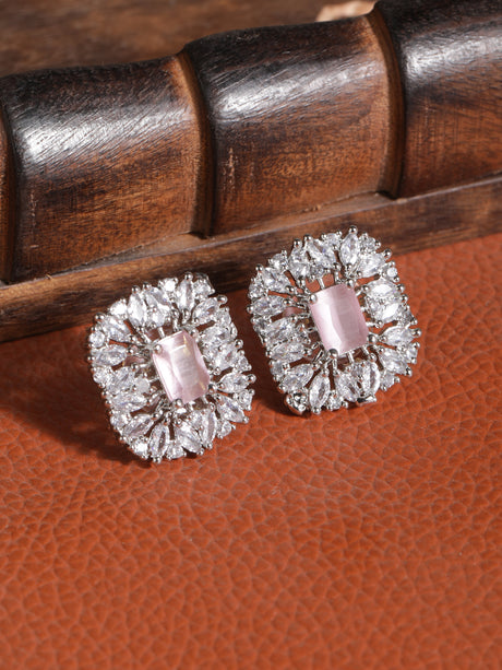 Mekkna Women's Stone Stud Earrings . High-quality materials and elegant stone detailing make these earrings a must-have for any fashion-forward woman.