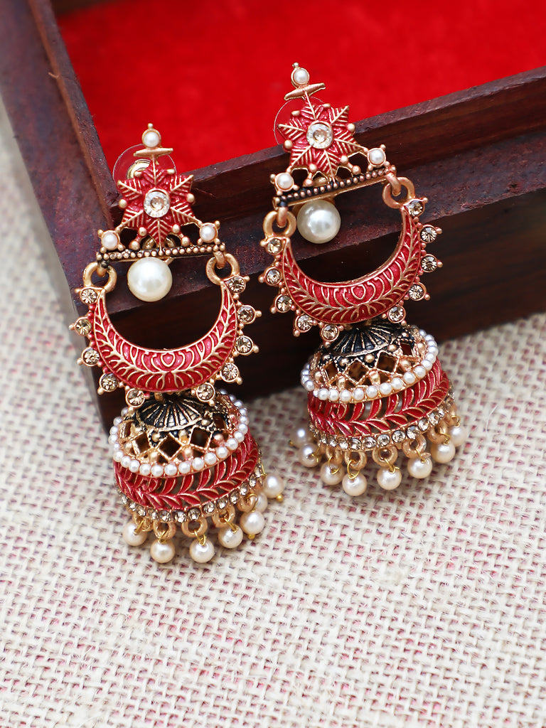Mekkna Women's Pride Alloy Traditional Gold Plated & Classica Earrings set for Women