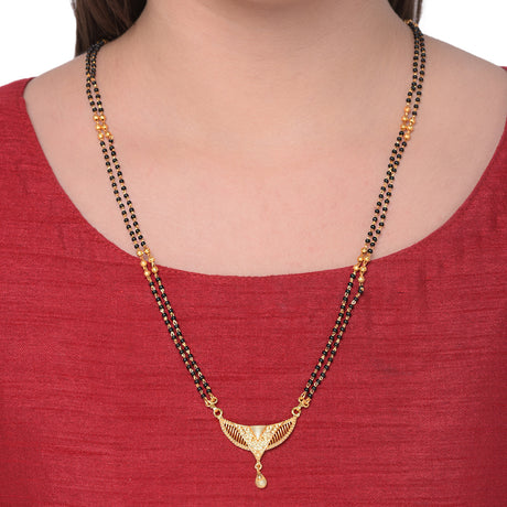 Close-up of Mekkna Micro Gold Plated Mangalsutra