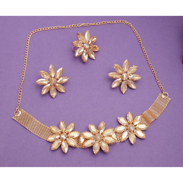 Best Gold Plated Traditional Handcrafted Designed by Mekkna of Necklace, Ring with Earrings for Women. Now We can Book This Jewellery set online from Mekkna.