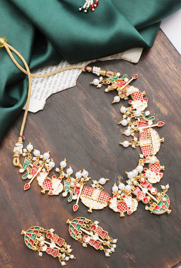 Mekkna Women's Pride Multicolor Necklace with Earrings | Buy Online from Mekkna