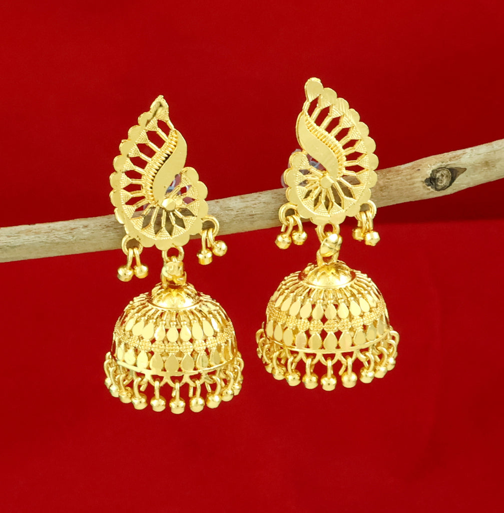 Mekkna Women's Pride Traditional Alloy Gold Plated Earrings for Women | Buy This Jewellery Online from Mekkna