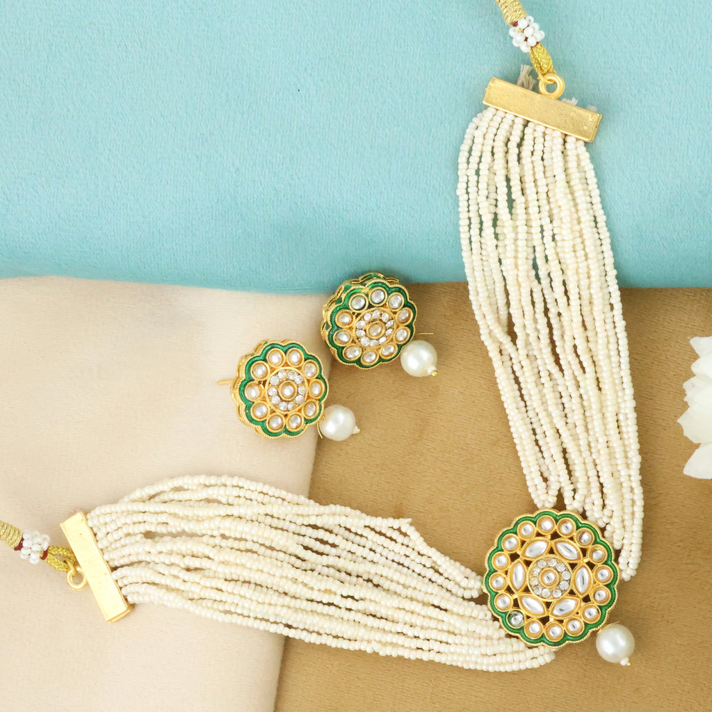 Mekkna Choker Necklace Set with Earrings