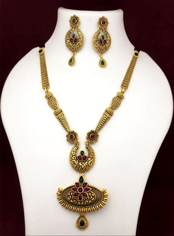 Mekkna Women's Pride Gold Plated Necklace with Earrings | Buy This Jewellery Online from Mekkna 