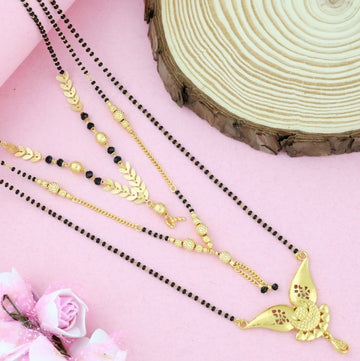 Mekkna Women's Pride Traditional Alloy Gold Plated 3 Combo of Mangalsutra | Buy This Combo Online from Mekkna