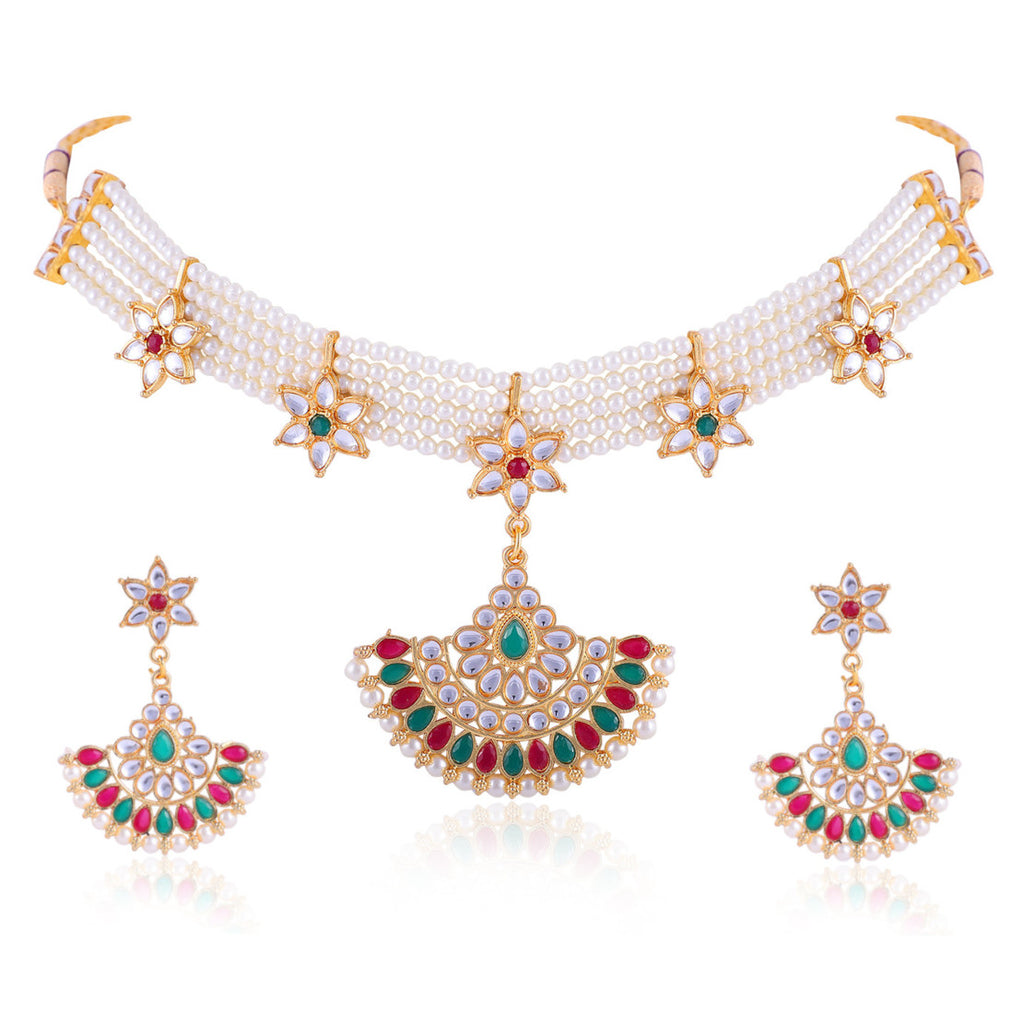 Best Traditional Handcrafted Designed by Mekkna of Choker Necklace set for Women | Buy This Necklace Online from Mekkna