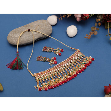 Traditional Designed by Handcrafted Necklace with Earrings for Women | Buy This Jewellery set Online from Mekkna