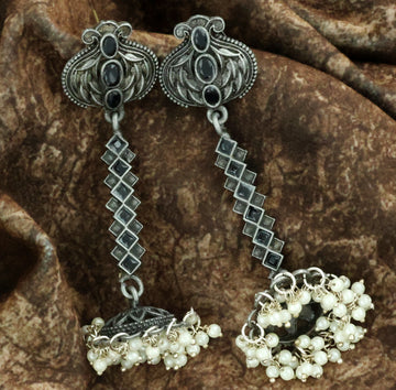 Mekkna Women's Pride Traditional Alloy Silver Plated Earrings | Buy This Earrings set Online from Mekkna 